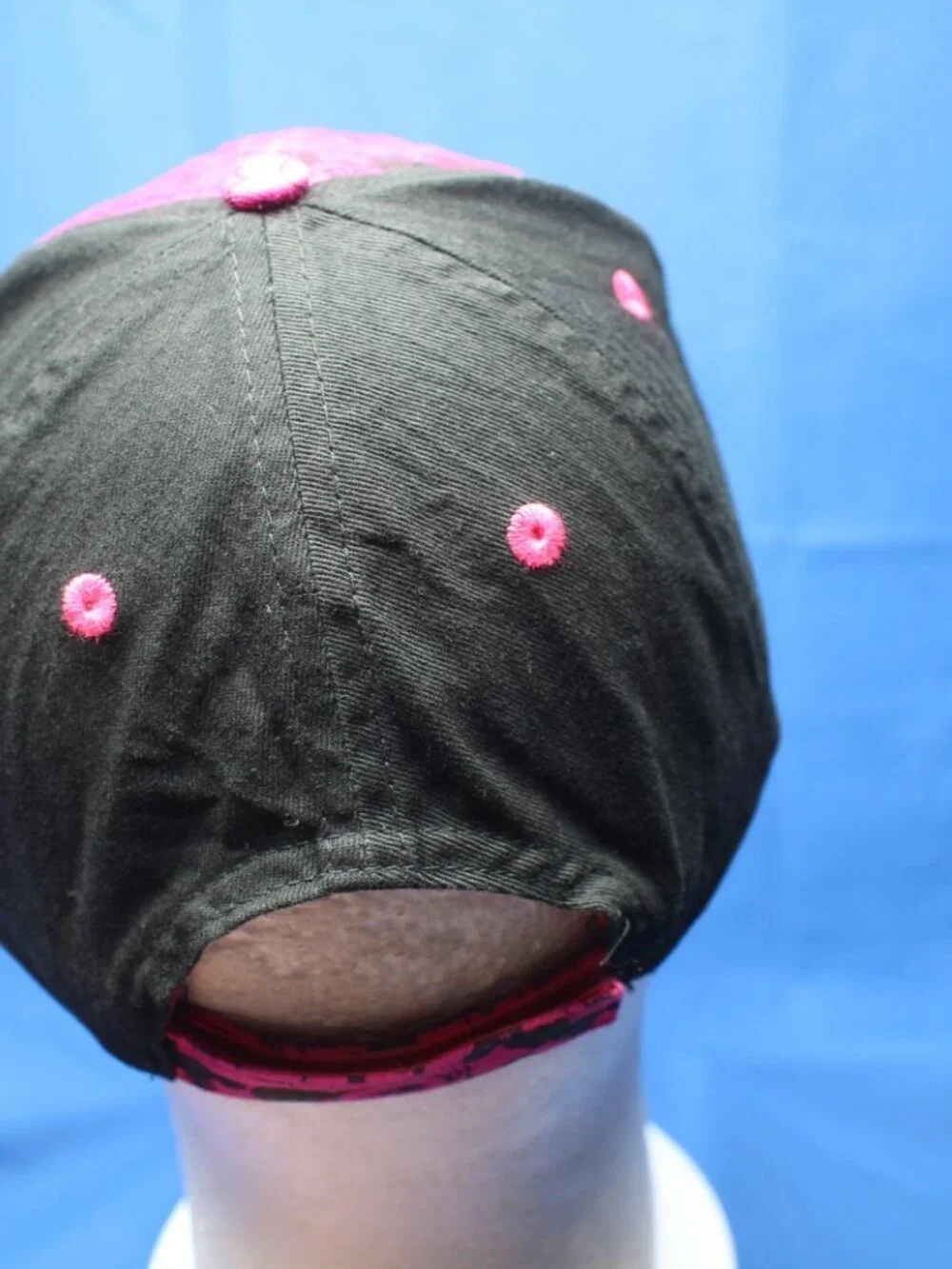 Disney Parks Mickey Mouse Hat Baseball Youth Size Strap Cap Black Pink Bling